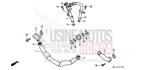 TUYAU D'EAU XRV750N de 1992